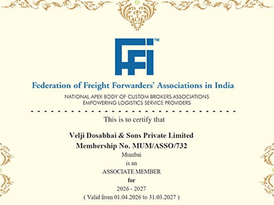 VDSPL is a member of Fedration of Freight Forwarders' Associations in India (FFFAI)