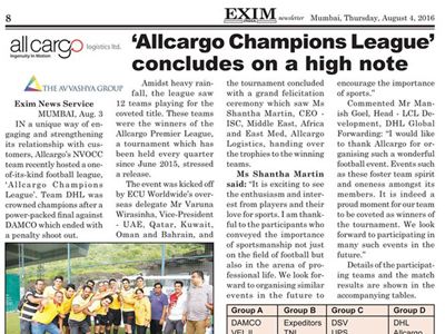 VDSPL Participation in Allcargo Champions League