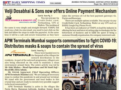 Velji Dosabhai & Sons now offers Online Payment Mechanism