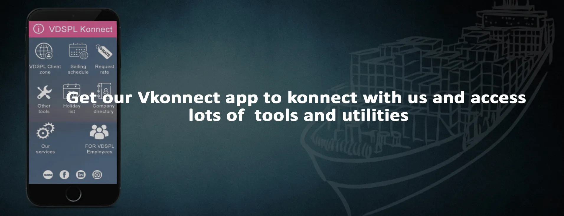 VDSPL Konnect mobile app for tracking shipments and logistics services