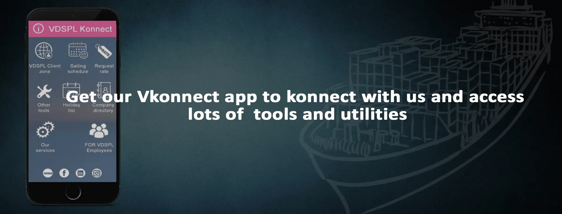 VDSPL Konnect mobile app for tracking shipments and logistics services